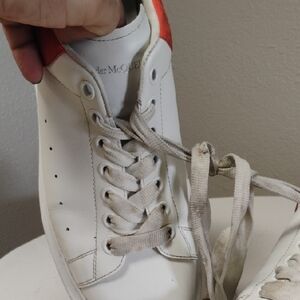 Alexander McQueen Orange and White Sneakers